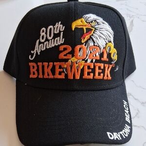 Black 80th Annual Bike Week Cap New With Tags